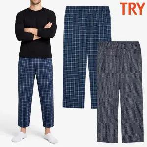 트라이 남자면잠옷바지 120 115 주자60수 순면 9부 파자마