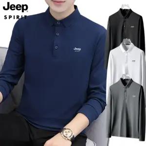 JEEP SPIRIT 남성 긴팔 티셔츠 골프 비즈니스 봄 가을 셔츠 폴로 상의