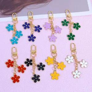 컬러 플라워 미니 백참 차키 홀더 휴대폰고리 꽃 악세사리