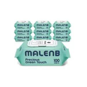 마렌비 그린터치 물티슈 100매 10팩 55평량 고평량 엠보싱 캡 아기물티슈