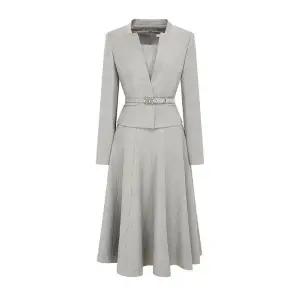 [JJ지고트](의정부점)스퀘어 플레어 원피스 +재킷 세트 (GR3A0OP171)