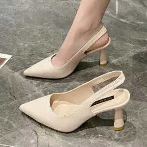 보따리D 결혼식 하객룩 여자 구두 스틸레토 슬링백 힐 코디