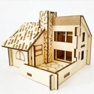 건축물 주택 집 하우스 만들기수업 입체 3D 나무블록 건물 우리집 공작