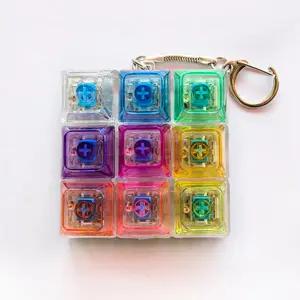 레인보우 LED 불빛 9구 청축 키보드 키캡 딸깍이