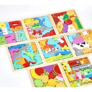 3살 아기선물 학습교구 원목 퍼즐세트 애기 그림맞추기 방과후 두뇌발달 자신감