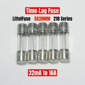 5개입 LF 218 유리관 퓨즈 5x20mm 250V 시간 지연형 슬로우 블로우 32MA 100MA 200MA 1A 1.6A 2A 2.5A