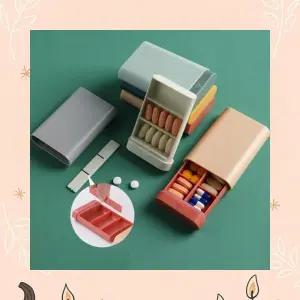 알약케이스 수납함 휴대용 영양제통 칸막이분리 슬라이드식