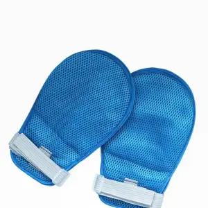 안전 보호 장갑 통기성 의료 요양 환자 안전 장갑 방지 스트랩 병원용 벨크로 의료용 두꺼운 재활용 보호대