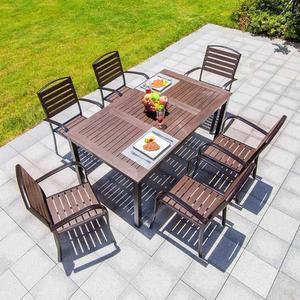 야외용 테이블 세트 6인용 정원 커피숍 발코니 베란다