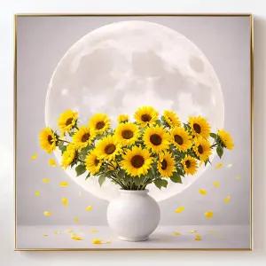 해바라기 달항아리 그림 액자 돈들어오는 그림 풍수 인테리어 재물운 개업 집들이선물