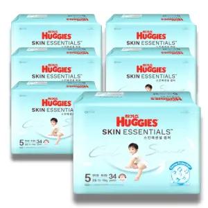 하기스 2026 스킨에센셜 썸머 팬티 5단계 34매 6팩 (대용량)