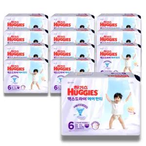 하기스 2026 맥스드라이 에어 팬티 6단계 (공용) 33매 12팩 (특대용량)