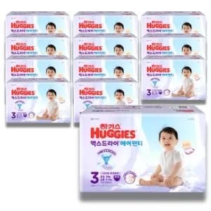 하기스 2026 맥스드라이 에어 팬티 3단계 (공용) 56매 12팩 (특대용량)