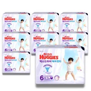 하기스 2026 맥스드라이 에어 팬티 6단계 (공용) 33매 8팩 (특대용량)