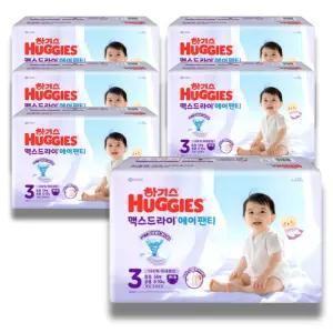 하기스 2026 맥스드라이 에어 팬티 3단계 (공용) 56매 6팩 (대용량)