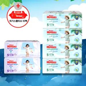 (사은물티슈)+[하기스 낮밤-팬티 5단계] 네이처메이드 썸머 (40매x4팩) + 맥스드라이 에어 (40매x2팩)