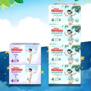 [하기스 낮밤-밴드 4단계] 네이처메이드 썸머 (56매x4팩) + 맥스드라이 에어 (52매x2팩)