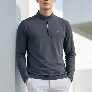 김영주 골프 남성 봄 가을 긴팔 기능성 티셔츠 캠핑 등산 리벌스 집업 1123