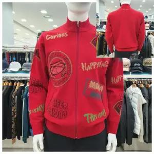 [디즈니골프]남성용 FW 레터링패턴 니트방풍점퍼DP3MKG005RD