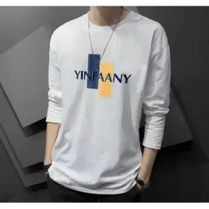 캐주얼티 심플티 봄가을티 긴팔 면티셔츠 남자 스판 얇은 쭉티 라운드티