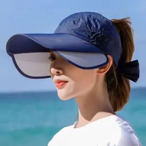쥬아 넓은챙 자외선 차단 썬캡썬캡 모자 여름 여성 여성썬 썬모자 햇빛가리개 넓은썬 썬캡