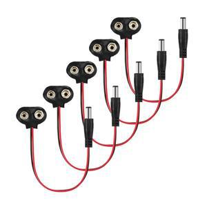 9V 배터리 커넥터 플러그 Arduino LED 스트립용 중앙 포지티브 2.1x5.5mm 남성 잭 T 형이 있는 전원 가죽