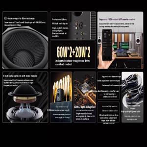 FiiO SP5 하이파이 액티브 데스크탑 스피커 서브우퍼 120W 스테레오 컴퓨터 홈 뮤직 시스템 AUX XLR USB RC