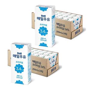 매일우유 멸균 오리지널 200ml, 48개