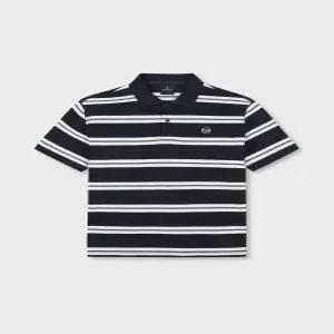 26S 남성 M 스트라이프 반팔 폴로 티셔츠 (네이비) [TMPQ10463-NYS]