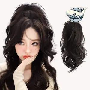 [콩심팥심]볼륨 업 루즈 웨이브 집게 가발 멋진 물결