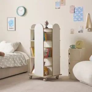 [인터데코]공간활용 좋은 책정리 회전형 책장 3단 (바퀴형) P0000BUK