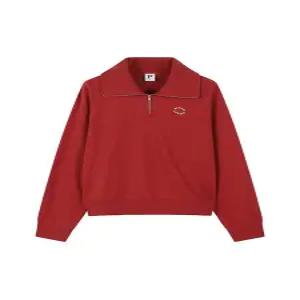 여성 소프트테리 하프집업 크롭 맨투맨_PHE3TR2030