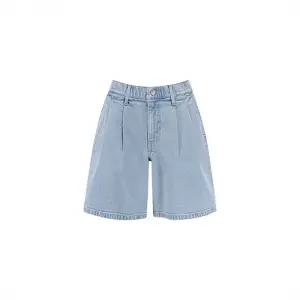 여성 쿨링 컴포트 5부 플리츠 데님 쇼츠_PHF2DH2052