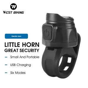 전기 자전거 벨 USB 충전식 경고 경적 6 사운드 모드 핸들 바 링 높은 데시벨 액세서리