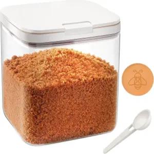 밀폐형 갈색 설탕 저장 용기 2.1Qt/2000ml 테라 코타 저장기와 음식/향료/캔디/커피빈 보관용 스푼 방습