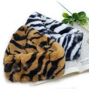 에코 머플러 목스카프 목토시 쁘띠스카프 얼룩말무늬 실크스카프 자석 페이크