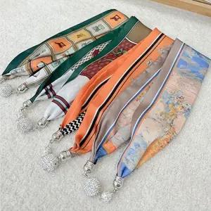 링 자석 스카프 패션 마그네틱 여성 여름 가을 방도 미니 쁘띠 스카프 가방 손잡이