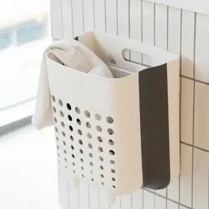 (색상 화이트)다용도 접이식 빨래 바구니 벽걸이 빨래통 세탁물 다용도 세탁 바구니 통