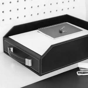 오피스 서류 정리함 데스크 가죽 수납 서랍형 트레이 사무용