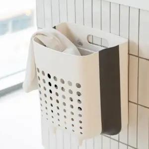 (색상 화이트)다용도 접이식 빨래 바구니 벽걸이 빨래통 세탁물 다용도 세탁 바구니 통