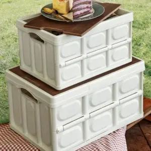 (옵션 소형베이지)이동식 다용도 폴딩 정리 다용도 소형 박스 수납박스 소품정리