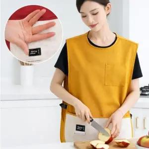 핸드 타올 앞치마 방수 카페 어린이집 주방 미용실 조끼 버클형 원피스 바리스타 공방