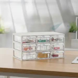 (상품선택 B타입 수납함 3x3)투명 플라스틱 서랍장 3x3 다용도 소품 정리함 적층형 틈새 선반
