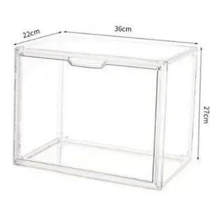 (사이즈 중형(36x27x22cm))칸막이 다용도 수납함 아크릴 정리함 투명 모듈형