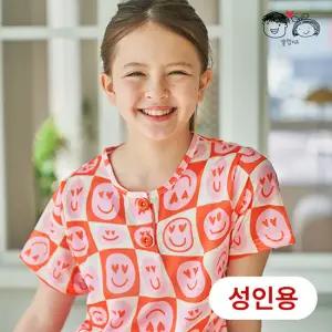 NEW 알럽키즈 성인 핑크하트 5부 쿨 아이스 주니어 잠옷 실내복 파자마 홈웨어 상하세트