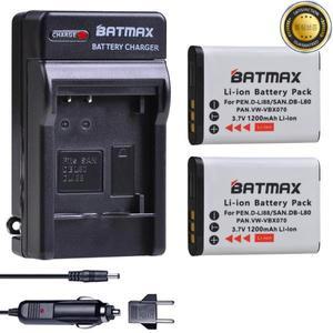 펜탁스 Optio H90 P70 WS80 카메라용 1200mAh D-Li88 VW-VBX070 리튬 이온 배터리 2개 Sanyo Xacti DMX-CG1