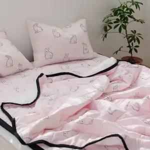 간절기 토끼 차렵이불 봄 가을 얇은 먼지없는 4온스 아동 이불패드 침대 침구 세트 SS Q