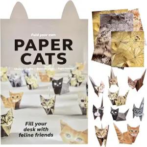 귀여운 고양이 종이접기 종이 키트 접을 수 있는 3D DIY 50장의 다채로운 시트 초보자를 위한 쉬운 공예품