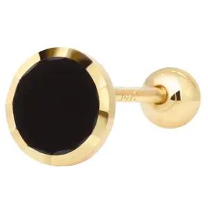 [미니아트]14K 엣지 블랙 컷팅 데일리 금 피어싱