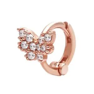 [미니아트]14K 금 로즈골드 큐빅 나비 링 피어싱